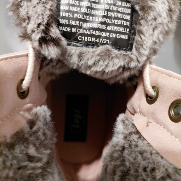 Lugz Women's Size 8 Soft Pink Fur-Trimmed Boots - Picture 3 of 4